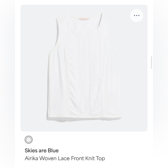 Skies Are Blue Tops - Skies Are Blue White Lace Front Knit Sleeveless Top